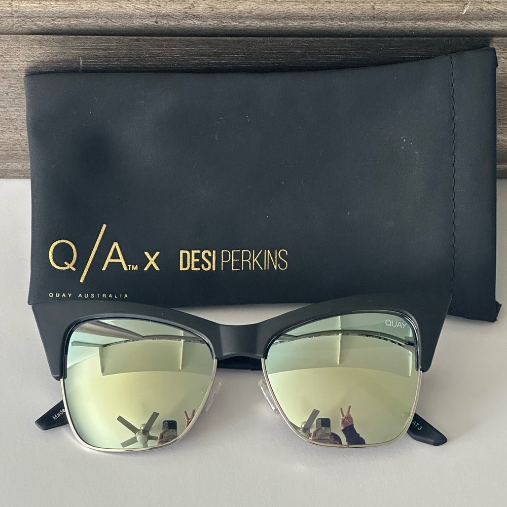 QUAY x Desi Perkins Mirrored cat eye sunglasses